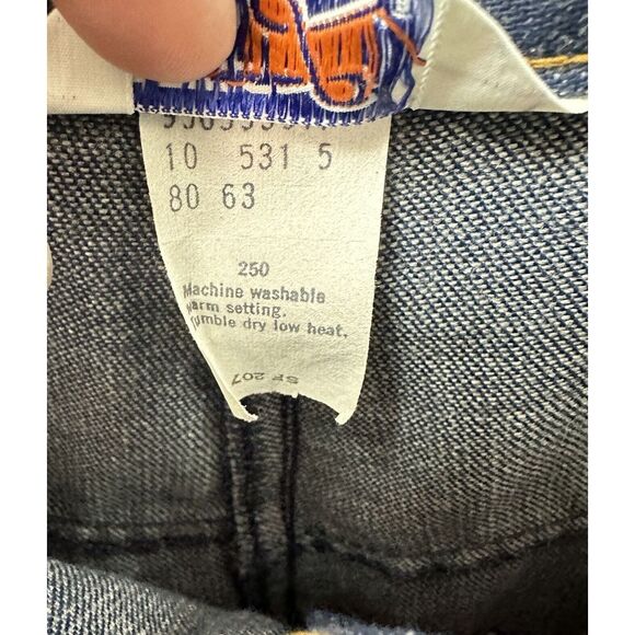 Vtg 60s 70s Levi's Denim Skirt Big E‎ Orange Tab Knee Length Size 10 Made in USA - Picture 8 of 9